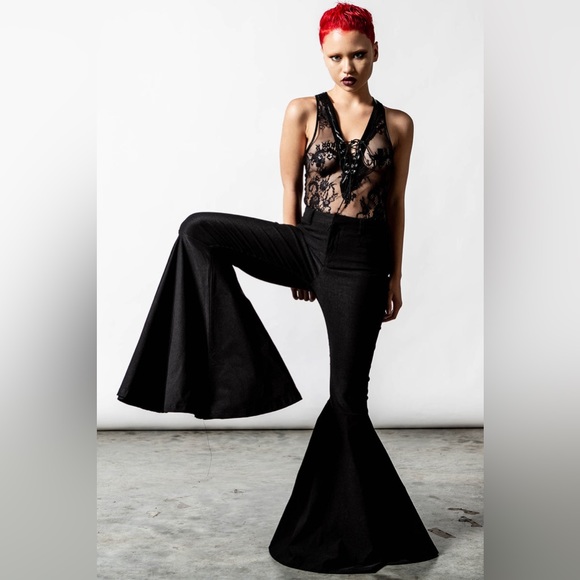 Killstar Tops - NWT Killstar Desert Rose Lace Bodysuit Black Size Medium